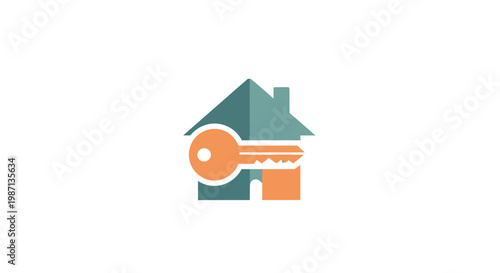 Home ownership and real estate concept illustrated with house and key symbolism