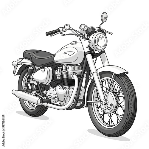 Classic Motorcycle Illustration