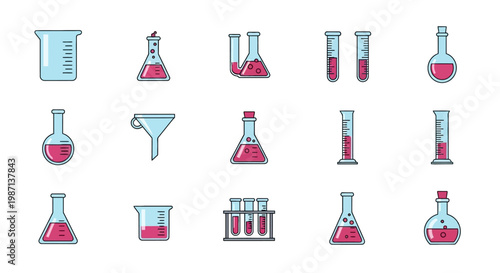 Illustration of Laboratory Equipment for Scientific Experiments and Chemical Research