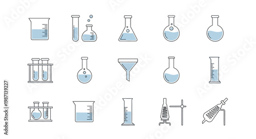 Minimalist Laboratory Equipment Illustration for Scientific Research and Education