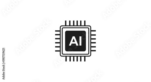 Artificial intelligence technology symbol icon.