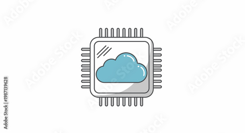 Cloud computing technology icon design.