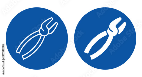 Photos Vector Illustrations of Pliers Icons on Blue Background for Graphic Design