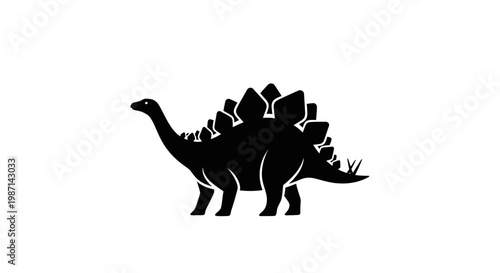 Stegosaurus dinosaur silhouette illustration.