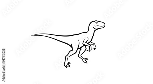A simple line drawing of a dinosaur.