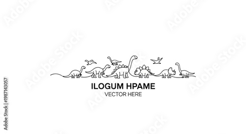 Dinosaur vector illustration with various species.