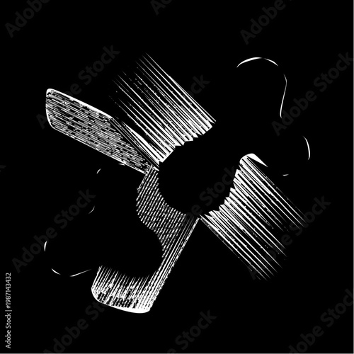 Silver fidget spinner on black background metal toy stress reliever whirlybird