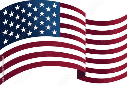 American Flag Wave Style Memorial Day Design 