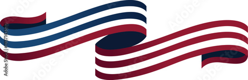 Red White and Blue Ribbon Banner memorial day 