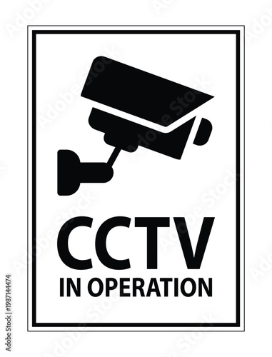 Security Camera Notice Sign with Clear Message about Surveillance Operation