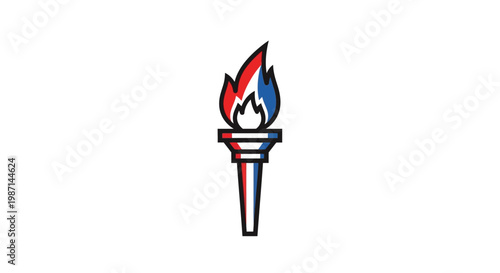 a torch with a red and blue flame.