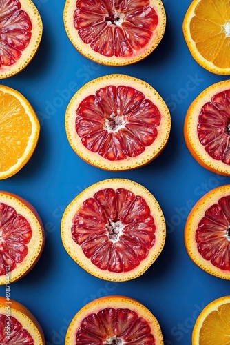 Vibrant Citrus - A Colorful Array of Blood Oranges and Oranges.