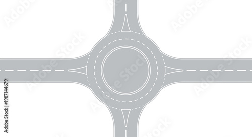 A gray road roundabout illustration.