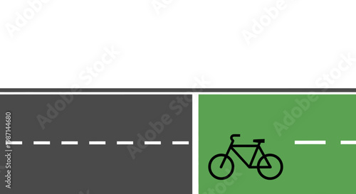 Bicycle lane road marking symbol.