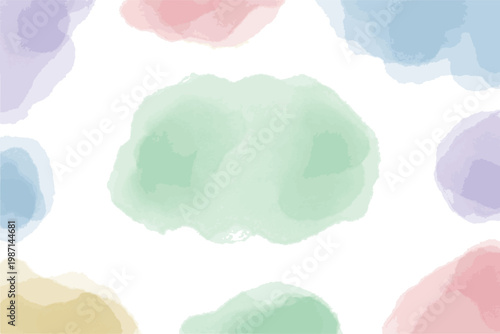 幼稚園や保育園のデザインに使える水彩のにじみあしらいセット やさしく安心感のある背景装飾素材