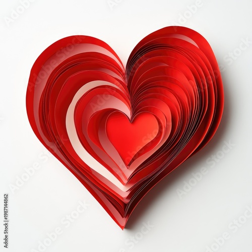 Layered paper heart art - A symbol of love and affection.