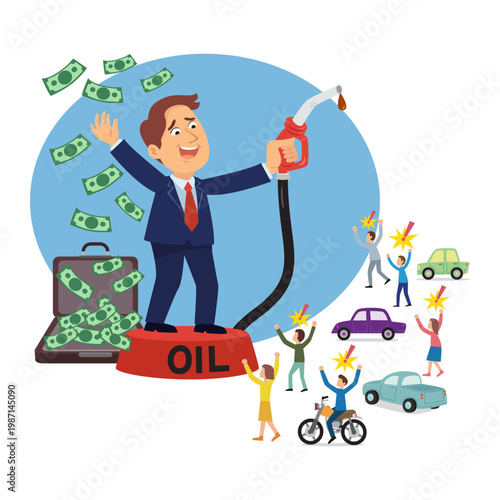  Big man sell expensive oil.