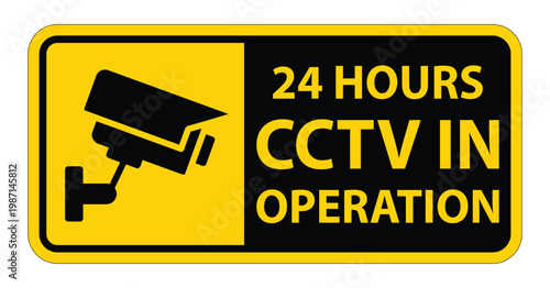 Surveillance Camera Warning Sign for Continuous Monitoring and Security