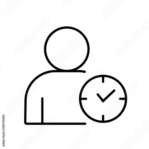 A vector icon representing an item under review in workflow and approval systems, created in line style with editable stroke