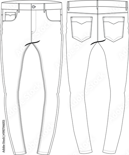 Man Pocket Detail Denim Jean Trouser Collection