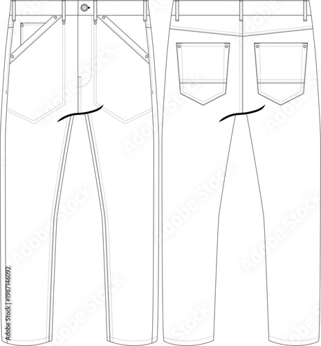 Men Man Chino Pant Denim Jean Trouser