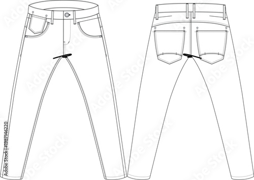 Men Man Slim Straight Pant Denim Jean Trouser