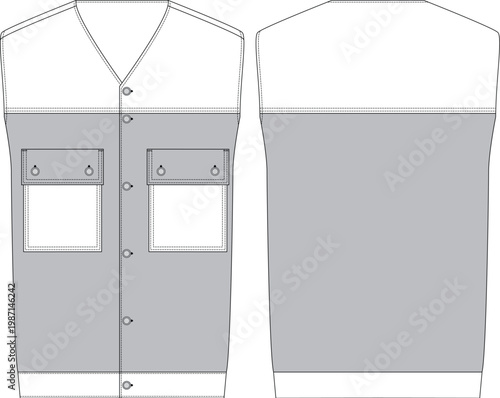 Men Man Mix Fabric Vest 