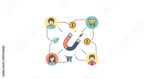 Magnet Attracting People and Money.