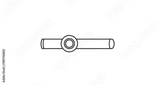 A line drawing of a pipe fitting.