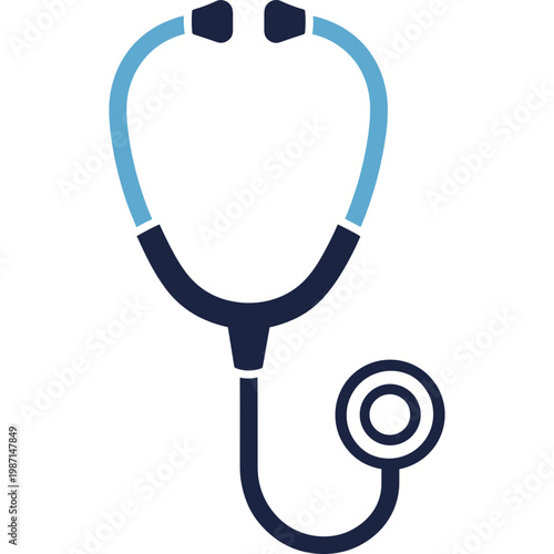 A stethoscope lies on a surface for a medical examination.