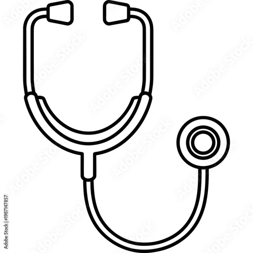 A stethoscope lies on a surface in a medical setting for examination.