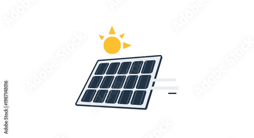 Illustration depicting a solar panel harnessing energy from the sun for sustainable power