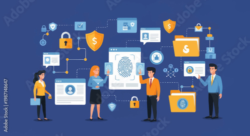 Digital Security and Data Protection Concept.