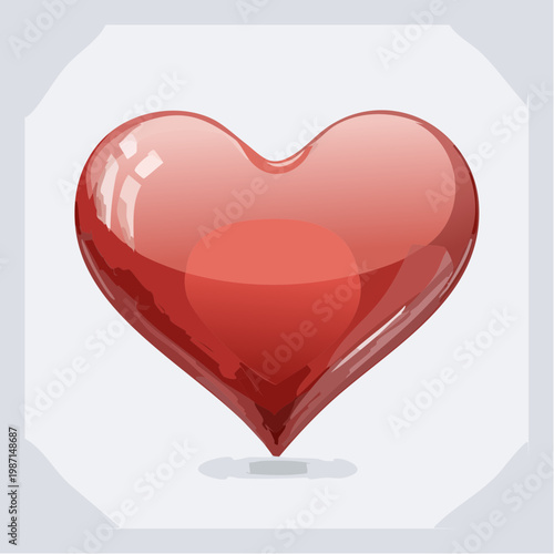 Ein glänzendes rotes Herz