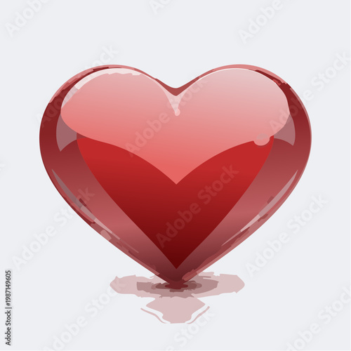 Ein glänzendes rotes Herz
