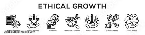Ethical Growth web banner icon illustration concept