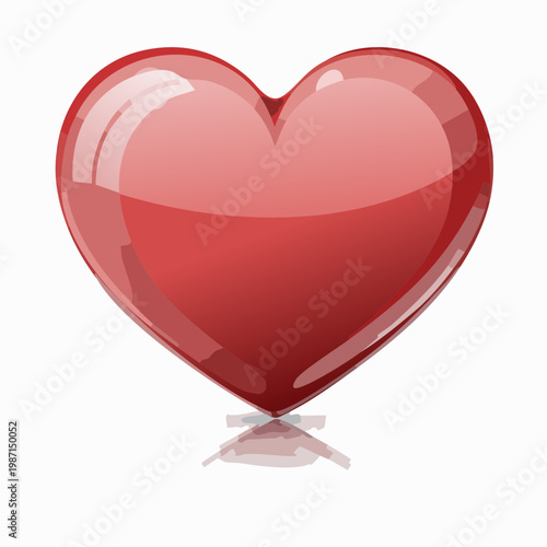 Ein glänzendes rotes Herz