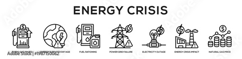 Energy Crisis web banner icon illustration concept