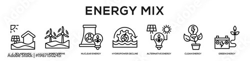 Energy Mix web banner icon illustration concept