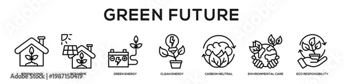 Green Future web banner icon illustration concept