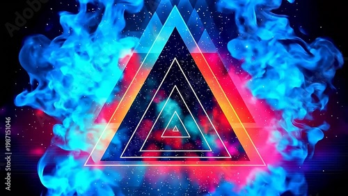 Digital futuristic triangle geometry abstract background