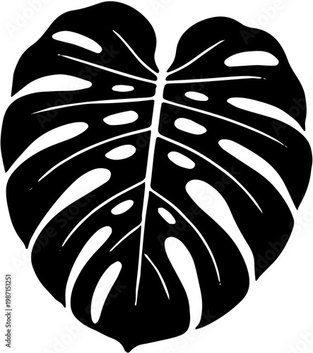 tropical leaves silhouette vector illustration 