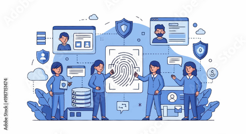 Digital Identity Verification and Security Concept.