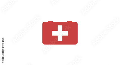 Medical kit icon on a white background, signaling healthcare and emergency support