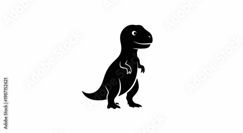 Black silhouette of a dinosaur standing.