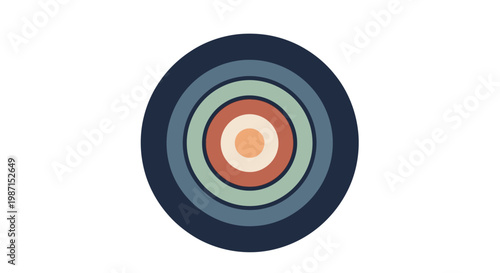 Multicolored Concentric Circles Design Element.