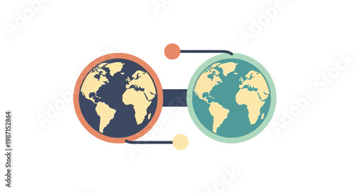 Two Globes Connected Side by Side.