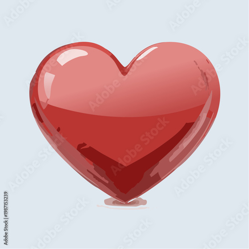 Ein glänzendes rotes Herz