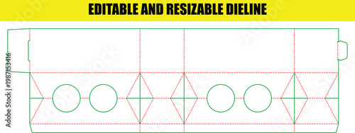 Multi compartment dieline template for beverage carriers or specialized product packaging and display purposes