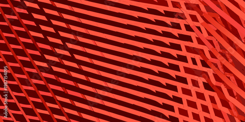 Abstract red pattern with diagonal and vertical striped elements